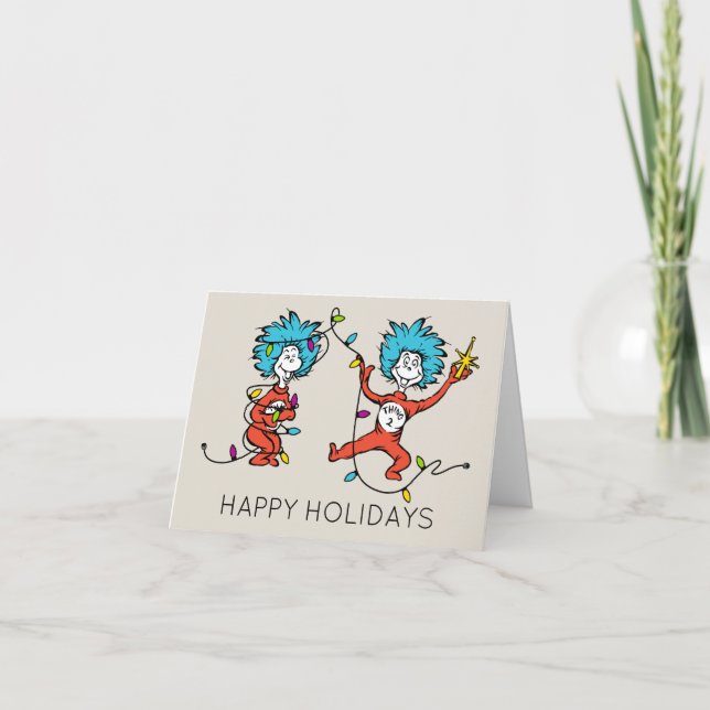 Cartes Pour Fêtes Annuelles Dr Seuss | Grille | Une chose deux danser (Devant)