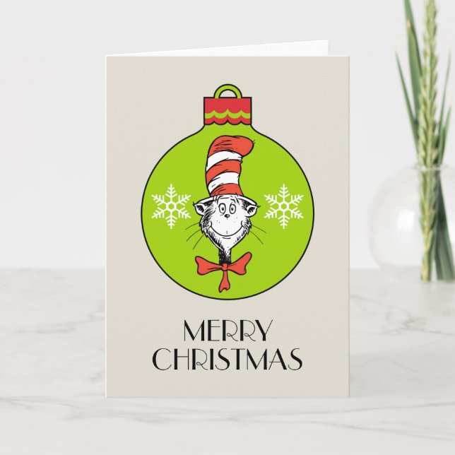 Cartes Pour Fêtes Annuelles Dr. Seuss | Grinch | Chapeau classique du chat (Devant)