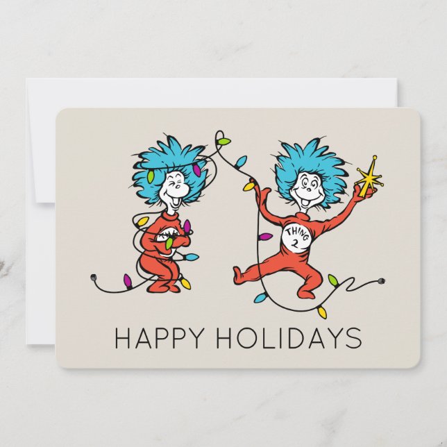 Cartes Pour Fêtes Annuelles Dr. Seuss | Grinch | Chose Une Chose Deux Danse (Devant)