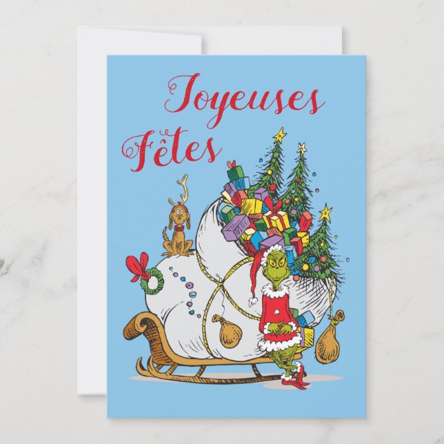 Cartes Pour Fêtes Annuelles Dr Seuss | Grinch - Joyeuses Fêtes Photo (Devant)