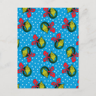 Cartes Pour Fêtes Annuelles Dr. Seuss   Le Grinch   Motif de Couronne de Noël