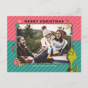 Cartes Pour Fêtes Annuelles Dr. Seuss Photo de famille vintage du Grinch