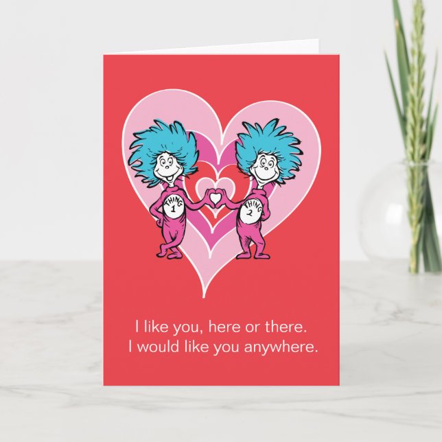Cartes Pour Fêtes Annuelles Dr. Seuss Valentine | Chose une chose deux (Devant)
