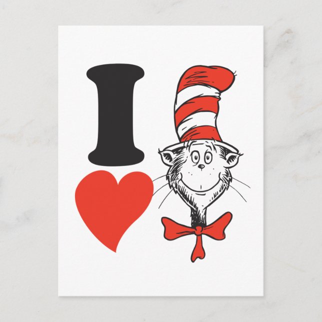 Cartes Pour Fêtes Annuelles Dr Seuss Valentine| J'entends le chat dans le Casq (Devant)