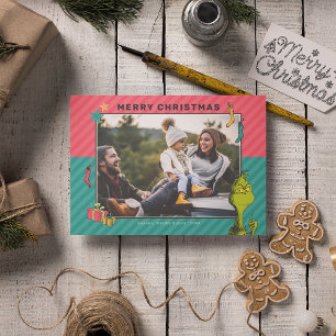 Cartes Pour Fêtes Annuelles Dr Seuss Vintage Grinch Family Photo Holiday