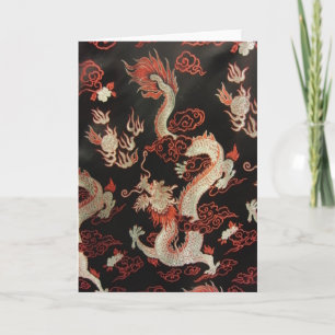 Cartes Pour Fêtes Annuelles Dragon chinois argenté