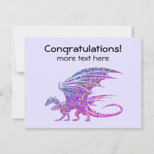 Cartes Pour Fêtes Annuelles Dragon de mosaïque Extraordinaire violet 2 lignes