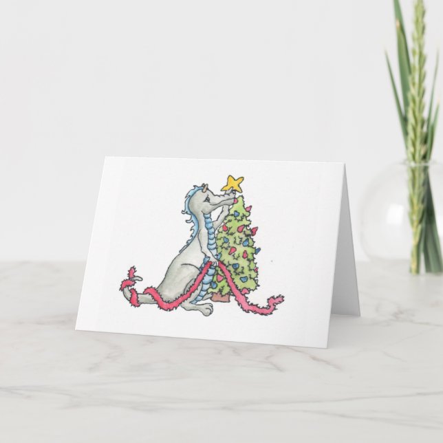 Cartes Pour Fêtes Annuelles Dragon de Noël (Devant)
