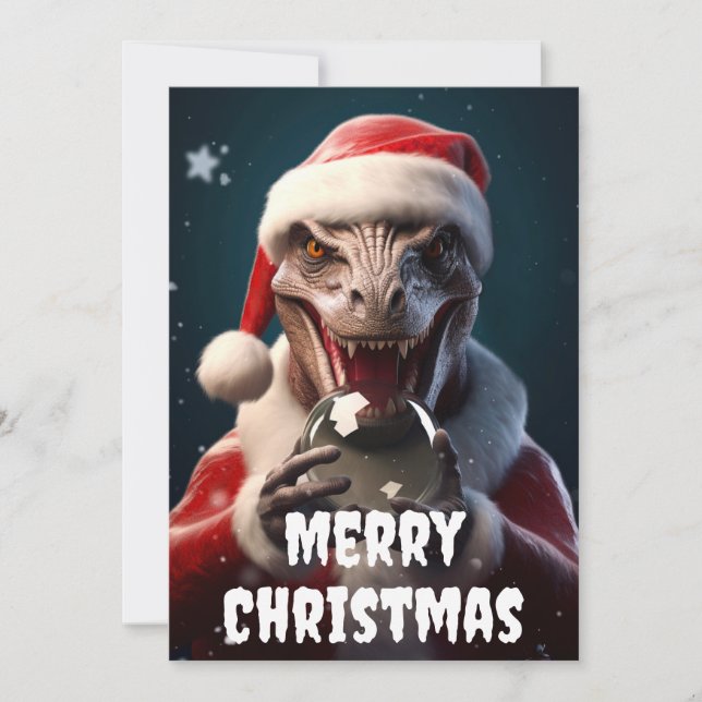 Cartes Pour Fêtes Annuelles Dragon de Noël (Devant)