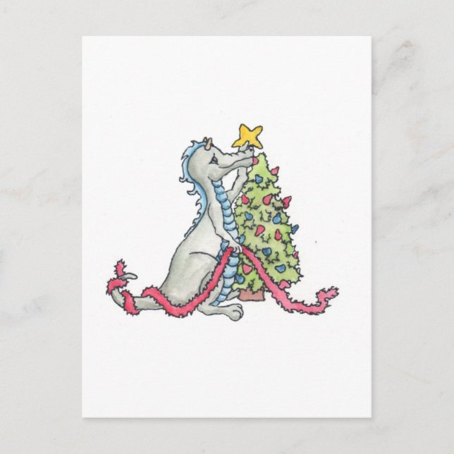 Cartes Pour Fêtes Annuelles Dragon de Noël (Devant)