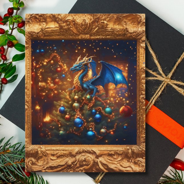 Cartes Pour Fêtes Annuelles Dragon de Noël royal  (Créateur téléchargé)