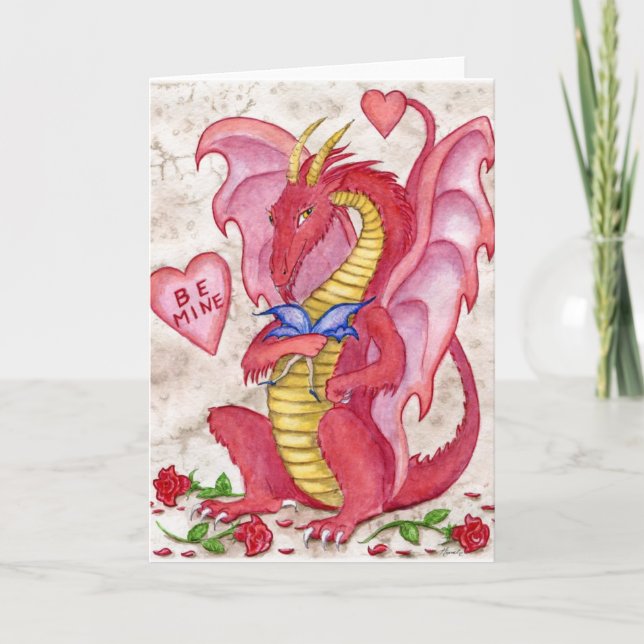 Cartes Pour Fêtes Annuelles Dragon de Valentine (Devant)