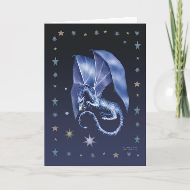 Cartes Pour Fêtes Annuelles Dragon d'étoile bleue (Devant)