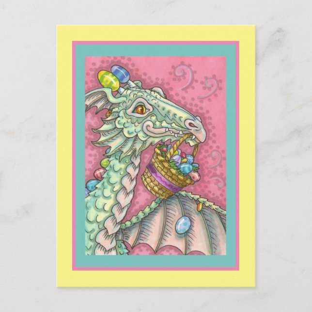 CARTES POUR FÊTES ANNUELLES DRAGON D'OEUF DE PÂQUES, IMAGINAIRE CUT (Devant)