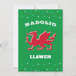 Cartes Pour Fêtes Annuelles Dragon gallois rouge Joyeux Noël Nadolig Llawen