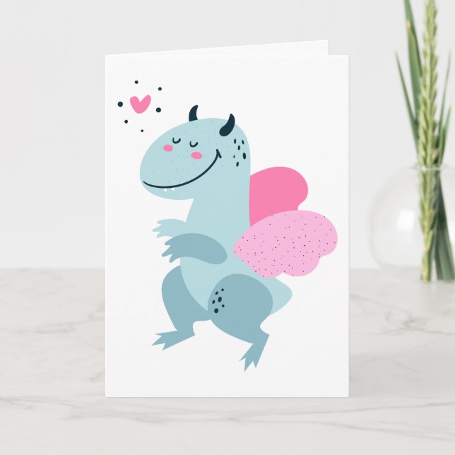 Cartes Pour Fêtes Annuelles Dragon Heart Cute Personnalisé Valentine (Devant)