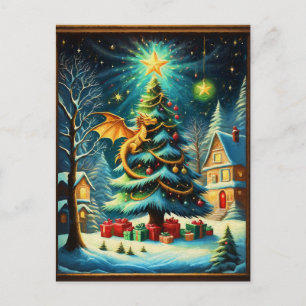 Cartes Pour Fêtes Annuelles Dragon le soir de Noël ai