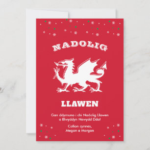 Cartes Pour Fêtes Annuelles Dragon Nadolig Llawen Welsh Thème Joyeux Noël