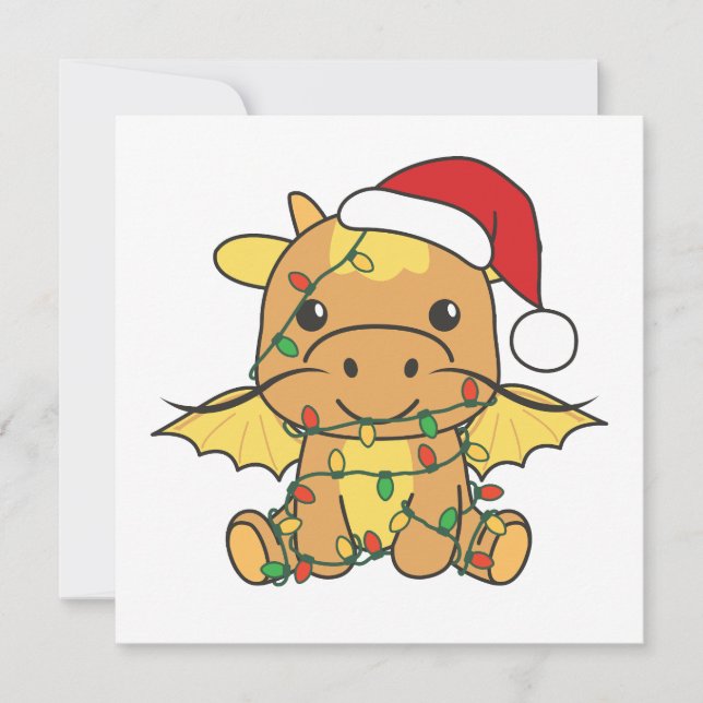 Cartes Pour Fêtes Annuelles Dragon Noël Animaux d'hiver Dragon (Devant)