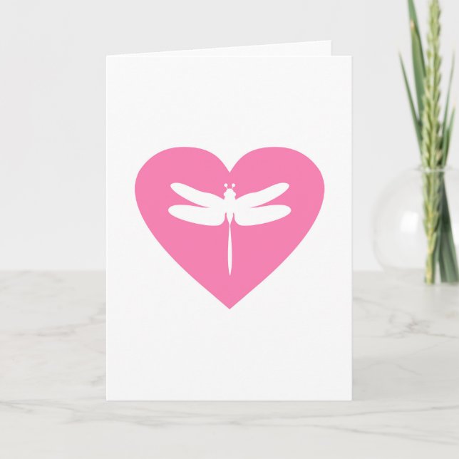 Cartes Pour Fêtes Annuelles Dragonfly Valentine Heart (Devant)
