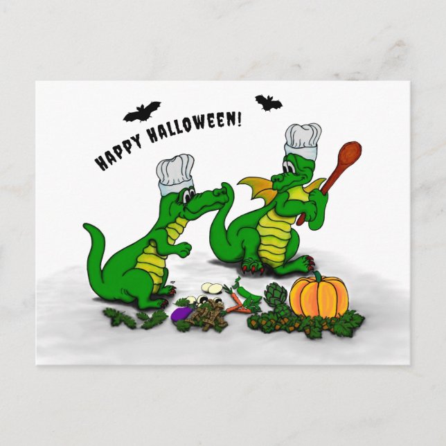 Cartes Pour Fêtes Annuelles Dragons - Joyeux Halloween ! Aujourd'hui je vais c (Devant)