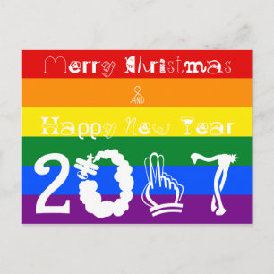 Cartes Pour Fêtes Annuelles Drapeau 2017 d'arc-en-ciel de bonne année de