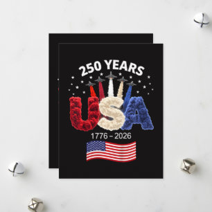 Cartes Pour Fêtes Annuelles Drapeau américain 250e anniversaire des États-Unis