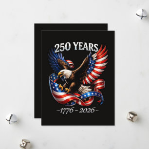 Cartes Pour Fêtes Annuelles Drapeau américain aigle 250 ans anniversaire
