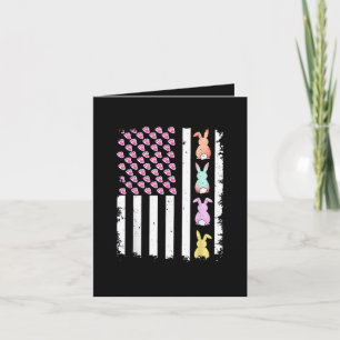 Cartes Pour Fêtes Annuelles Drapeau américain avec lapin pour le jour de Pâque