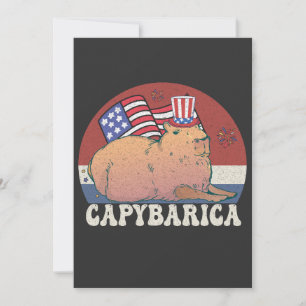 Cartes Pour Fêtes Annuelles Drapeau américain Capybara Lover Capybarica 4e