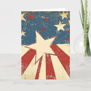 Cartes Pour Fêtes Annuelles Drapeau américain étoiles rétro