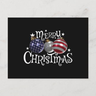 Cartes Pour Fêtes Annuelles Drapeau Américain Joyeux Noël Arbre Boules US Patr