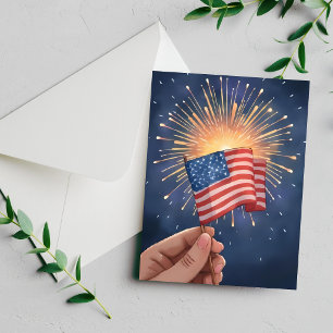 Cartes Pour Fêtes Annuelles Drapeau Américain Patriotique Quatre Juillet
