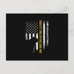 Cartes Pour Fêtes Annuelles Drapeau américain vintage USA Coolest Bouledogue a