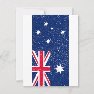 Cartes Pour Fêtes Annuelles Drapeau australien, vintage