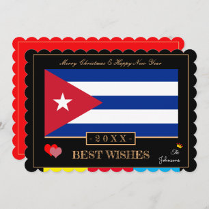 Cartes Pour Fêtes Annuelles Drapeau cubain & Bonne année / Meilleures voeux Ca
