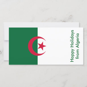 Cartes Pour Fêtes Annuelles Drapeau d'Algérie, Joyeuses fêtes d'Algérie