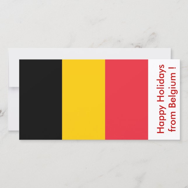 Cartes Pour Fêtes Annuelles Drapeau de Belgique, Joyeuses fêtes de Belgique (Devant)