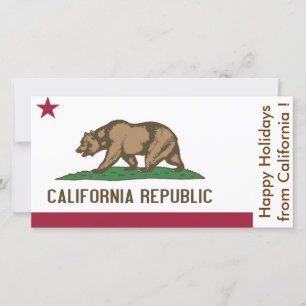Cartes Pour Fêtes Annuelles Drapeau de Californie, Joyeuses fêtes des États-Un