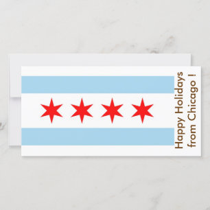 Cartes Pour Fêtes Annuelles Drapeau de Chicago, Joyeuses fêtes de l'U.S.A.