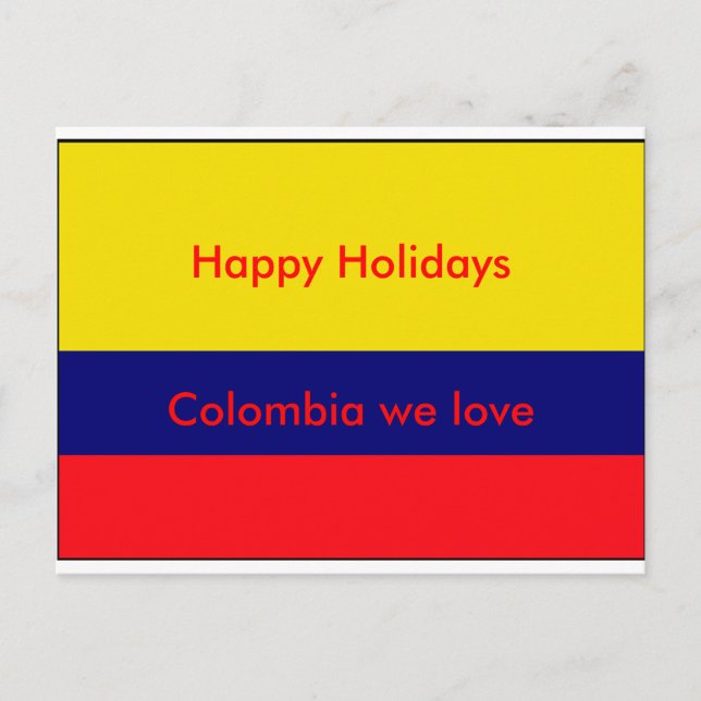 Cartes Pour Fêtes Annuelles Drapeau de Colombie (Devant)