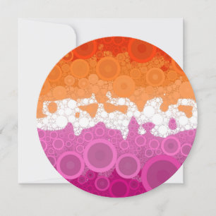 Cartes Pour Fêtes Annuelles Drapeau de fierté lesbienne abstrait groovy bohème
