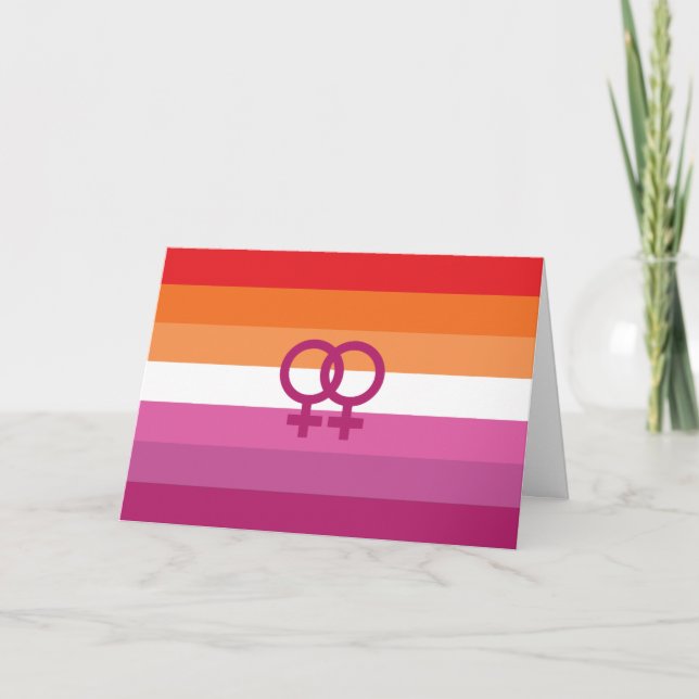 Cartes Pour Fêtes Annuelles Drapeau de fierté lesbienne WLW (Devant)