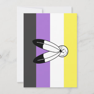 Cartes Pour Fêtes Annuelles Drapeau de fierté non binaire à double esprit
