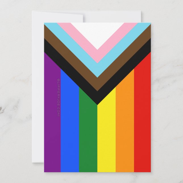 Cartes Pour Fêtes Annuelles Drapeau de fierté Progress Pride de SlipperyJoe si (Devant)