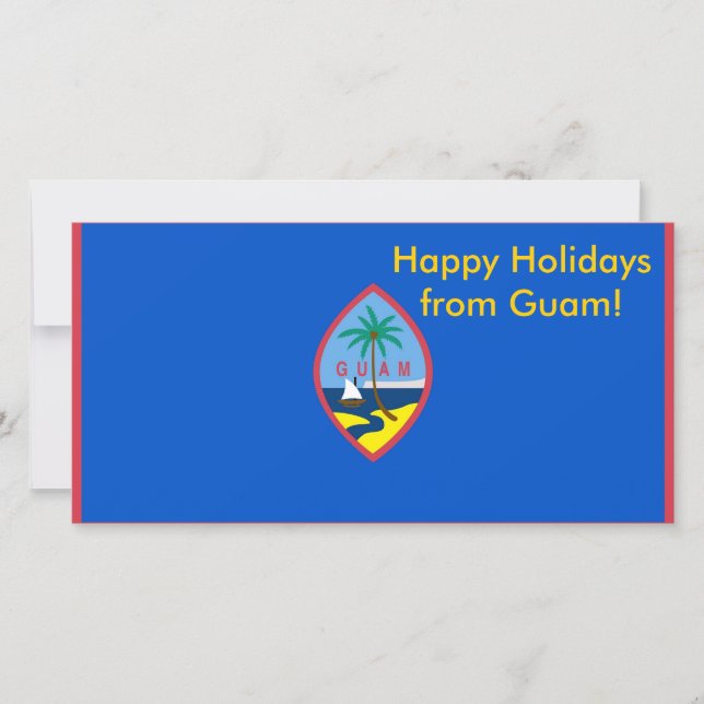 Cartes Pour Fêtes Annuelles Drapeau de Guam, Joyeuses fêtes des États-Unis. (Devant)