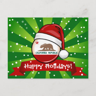 Cartes Pour Fêtes Annuelles Drapeau de la Californie dans un casquette de Père