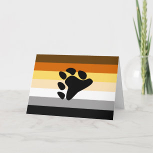 Cartes Pour Fêtes Annuelles Drapeau de la fierté de l'ours avec patte