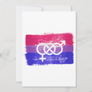 Cartes Pour Fêtes Annuelles Drapeau de la fierté du symbole bisexuel peint