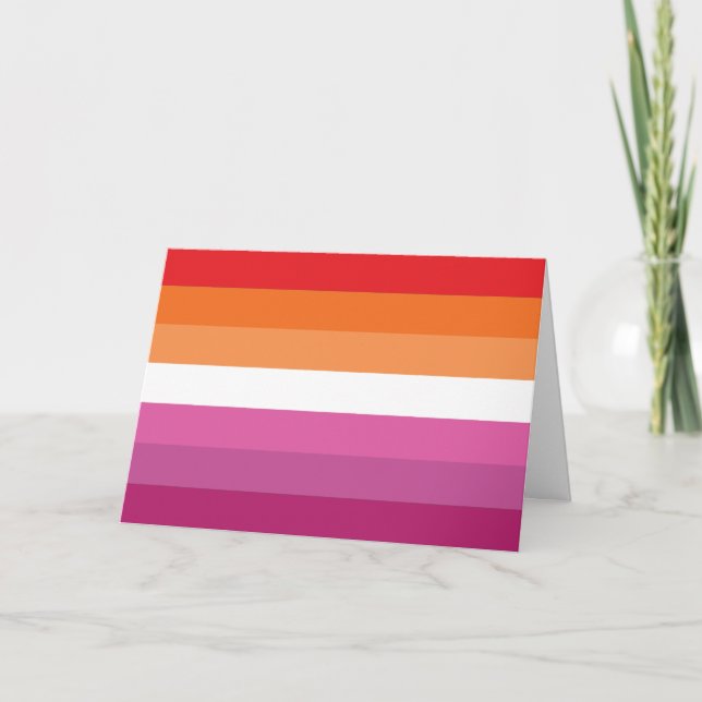 Cartes Pour Fêtes Annuelles Drapeau de la fierté lesbienne (Devant)